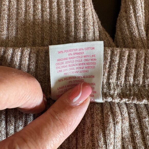 Xhilaration Brown Ribbed Flared Pants Womens Size Large Stretch Pull On Hippie - Picture 4 of 7
